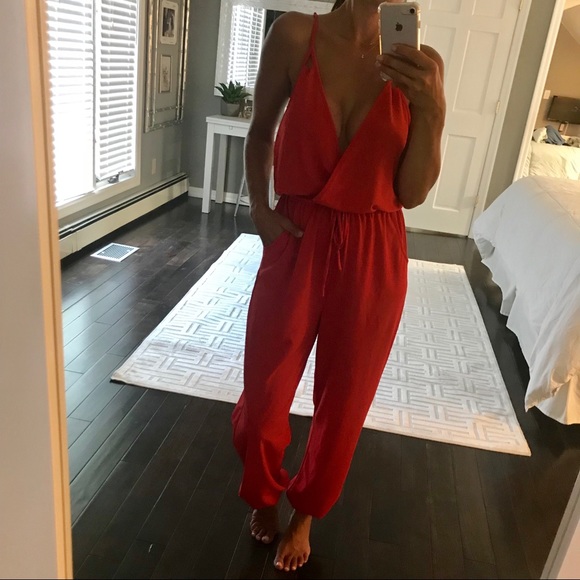 Nasty Gal Pants - Nasty Gal Red Jumpsuit size Small